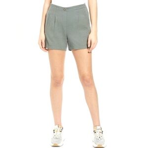 (B29) VERO MODA High Waist Linen Blend Shorts in Laurel Wreath, Green, Sz M, NWT